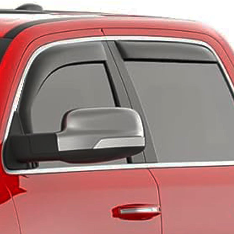 Darodcar in-Channel Car Window Visor Rain Guards Vent Deflectors for 09-18 Dodge Ram 1500 Crew Cab, 2010-2024 Ram 2500 & 3500 Crew & Mega Cab, 2019-2023 Ram 1500 Classic Crew Cab Dark Smoke - Image 1
